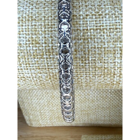 Kendra Scott Jewelry - Kendra Scott Silver-Tone Textured Openwork Bangle Bracelet 7.5" Diameter